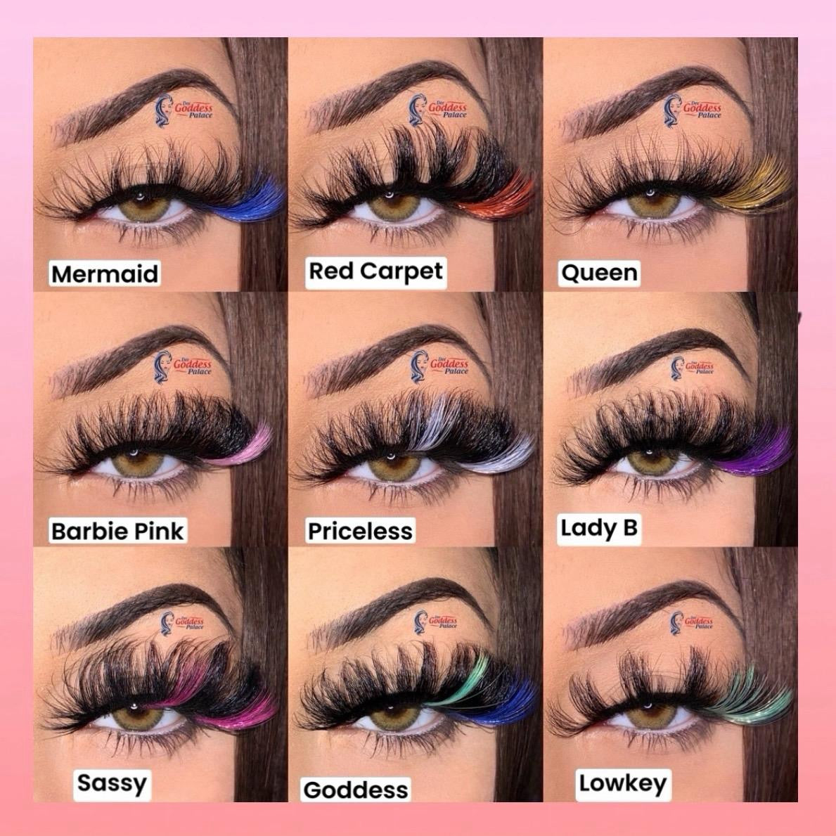 3D, 25MM, Two Toned Colored Fluffy Strip Lashes