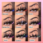 3D, 25MM, Two Toned Colored Fluffy Strip Lashes